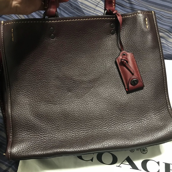 Coach Rogue Burgundy Satchel Bag - Picture 8 of 8